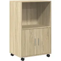 vidaXL Armadio a rotelle rovere Sonoma 55x40x91 cm materiale a base di legno