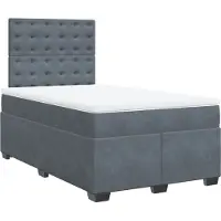 vidaXL Letto a molle con materasso grigio scuro 120x190 cm in velluto