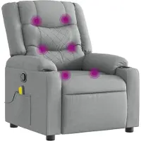 vidaXL Sedia da massaggio in tessuto grigio chiaro