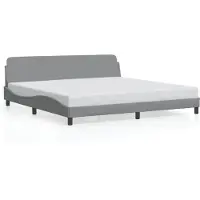 vidaXL Giroletto con testiera in tessuto grigio chiaro 200x200 cm
