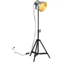 vidaXL Lampada da terra 25 W argento vintage 35x35x65/95 cm E27