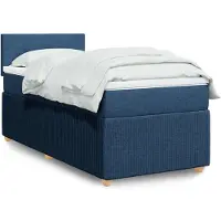 vidaXL Letto a molle con materasso blu 90x200 cm in tessuto