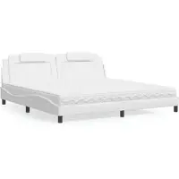 vidaXL Letto "Viana" con materasso Bianco 200x200 cm Pelle finta