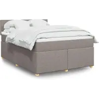 vidaXL Letto a molle con materasso Taupe 140x190 cm in tessuto