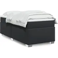 vidaXL Letto a molle con materasso nero 90x190 cm in Pelle finta
