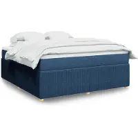 vidaXL Letto a molle con materasso blu 180x200 cm in tessuto