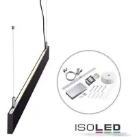 ISOLED Lampada a sospensione LED Linear Up&Down 1200, 40W, prismatica, lineare e collegabile a 90°, nero, bianco caldo