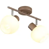 Globo Lampada da soffitto, vetro, a 2 luci, color caffè, faretti, L 30 cm