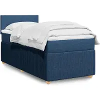 vidaXL Letto a molle con materasso blu 90x190 cm in tessuto