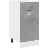 vidaXL Base a cassetti Lyon grigio cemento 40x46x81,5 cm Materiale a base di legno