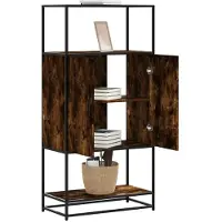 vidaXL Credenza rovere fumé 68x35x139 cm materiale a base di legno e metallo
