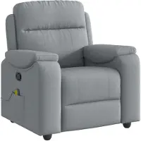 vidaXL Sedia da massaggio in tessuto grigio chiaro