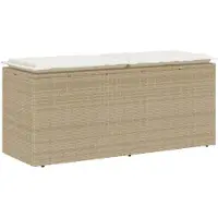 vidaXL Panca da giardino con cuscini Beige 110x40x44 cm Poly rattan