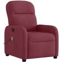 vidaXL Sedia da massaggio in tessuto rosso vino