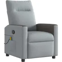 vidaXL Sedia da massaggio in tessuto grigio chiaro
