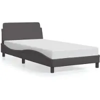 vidaXL Giroletto con testiera grigio 100x200 cm in ecopelle