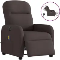 vidaXL Sedia da massaggio elettrica in tessuto marrone scuro