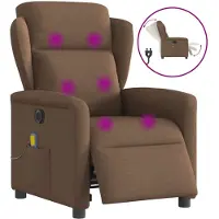 vidaXL Sedia da massaggio elettrica in tessuto marrone