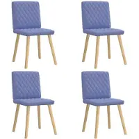 vidaXL Sedie da pranzo 4 pezzi. Tessuto blu denim