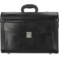 D & N Business & Travel Trolley pilota Vera Pelle 46 cm nero