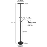 Steinhauer Lampada LED da pavimento Zenith 2 nera, lampada da lettura, telecomando CCT