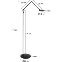 Steinhauer Lampada LED da pavimento Zenith2 a 1 luce, nera, CCT, telecomando