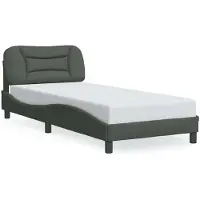 vidaXL Giroletto con testiera in tessuto grigio scuro 90x200 cm