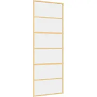 vidaXL -Schiebetür 76x205 cm klares ESG -Glas und Aluminium Gold gefärbt
