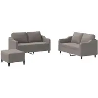 vidaXL Set di divani 3 pezzi con cuscini in tessuto Taupe