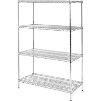 Vogue Scaffale portaoggetti in filo d'acciaio con ripiani regolabili, dimensioni 1220x1840x610 mm.