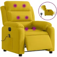 vidaXL Sedia da massaggio elettrica in velluto giallo