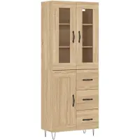 vidaXL Credenza Sonoma-quercia 69,5x34x180 cm Materiale a base di legno