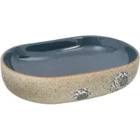vidaXL Lavabo da appoggio Colori sabbia Blu Ovale 59x40x14 cm Vetroceramica