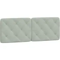 vidaXL Cuscino per testata grigio chiaro 120 cm in velluto