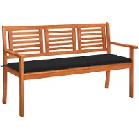 vidaXL panca da giardino a 3 posti con cuscino 150 cm in legno massiccio di eucalipto