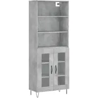 vidaXL Credenza grigio cemento 69,5x34x180 cm materiale a base di legno