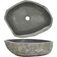 vidaXL Lavabo in pietra di fiume ovale (45-53)x(34-41) cm