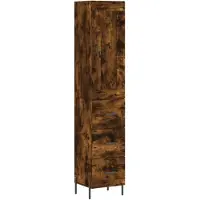 vidaXL Credenza rovere affumicato 34,5x34x180 cm materiale a base di legno