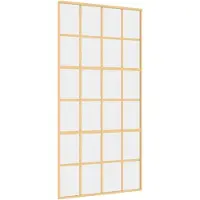 vidaXL Porta scorrevole Golden 102,5x205 cm ESG vetro chiaro e alluminio
