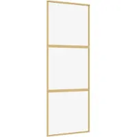 vidaXL Porta scorrevole Golden 76x205 cm ESG vetro chiaro e alluminio