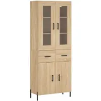 vidaXL Credenza Sonoma-quercia 69,5x34x180 cm Materiale a base di legno