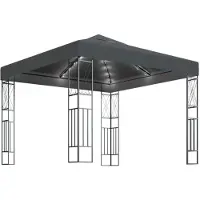 vidaXL Padiglione con luci LED 3x3 m tessuto antracite