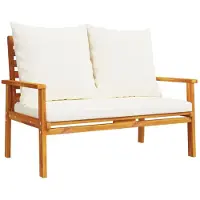 vidaXL Divano da giardino 120 cm con cuscini in legno massiccio di acacia