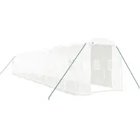 vidaXL Serra con struttura in acciaio, bianca, 24 m², 12x2x2 m