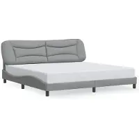 vidaXL Giroletto con testiera in tessuto grigio chiaro 200x200 cm