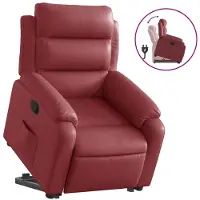 vidaXL Poltrona relax con ausilio per l'autosufficienza in Pelle finta rosso vino