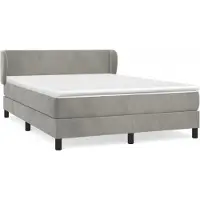 vidaXL Letto a molle con materasso grigio chiaro 140x190 cm in velluto