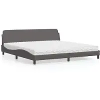 vidaXL Letto con materasso "Dover" grigio 200x200 cm in Pelle finta