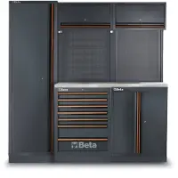 Beta arredo officina, piano di lavoro in acciaio inox, 196 pezzi, C45PRO 2.0 B7X/196UT