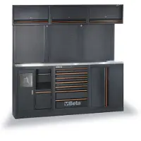 Beta arredamento per officina, piano di lavoro in acciaio inox, 157 pezzi, C45PRO 2.0 AX/157UT